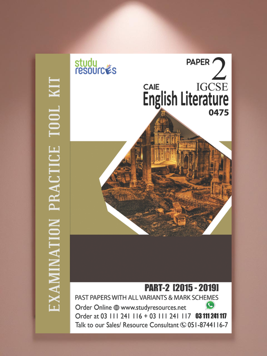 Cambridge IGCSE English Literature (0475) P-2 Part 2 Past Papers (2017-2019)